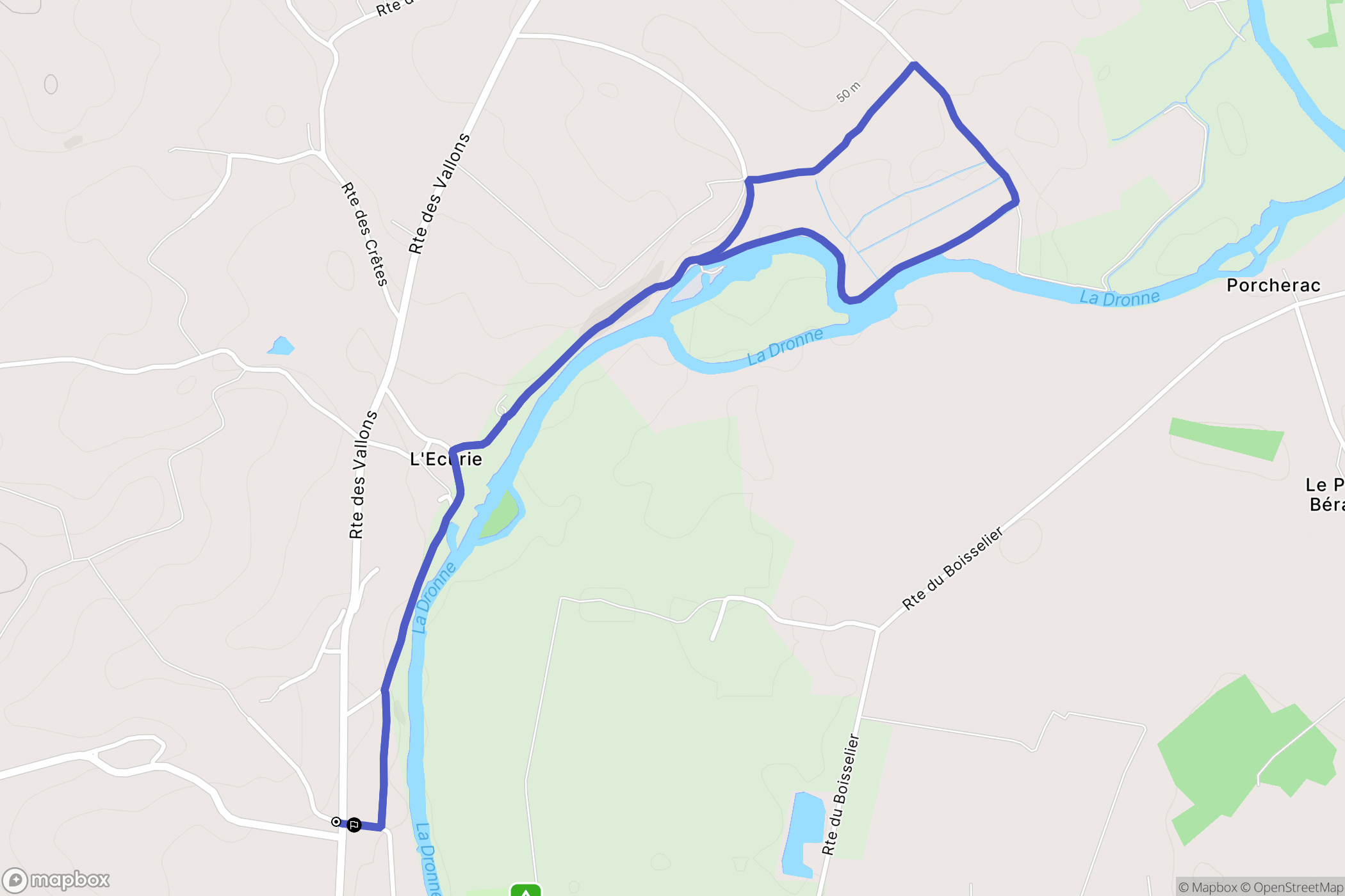 Bonnes : carte du parcours de randonnée - France