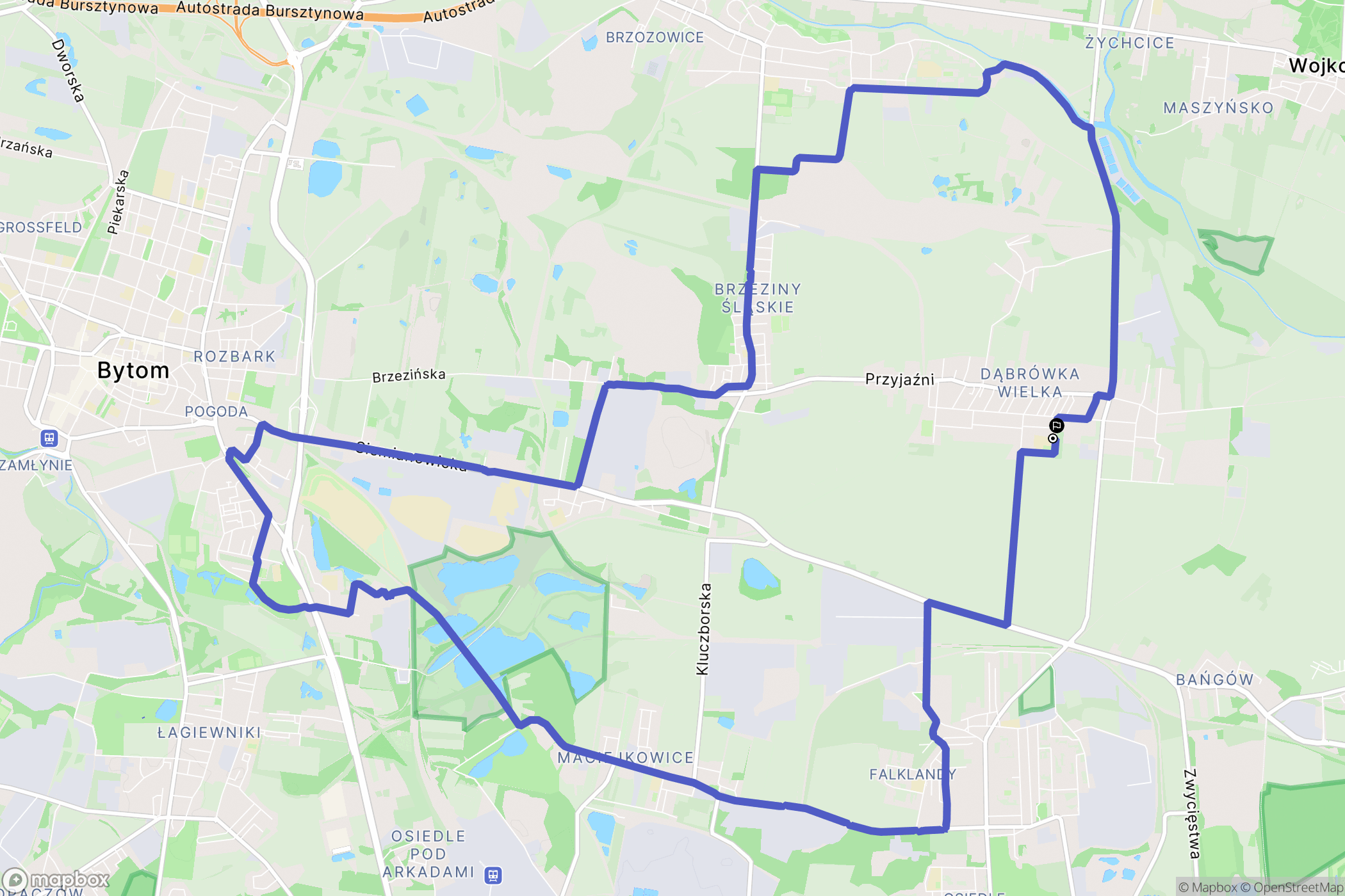 Piekary Śląskie: mapa trasy - Poland