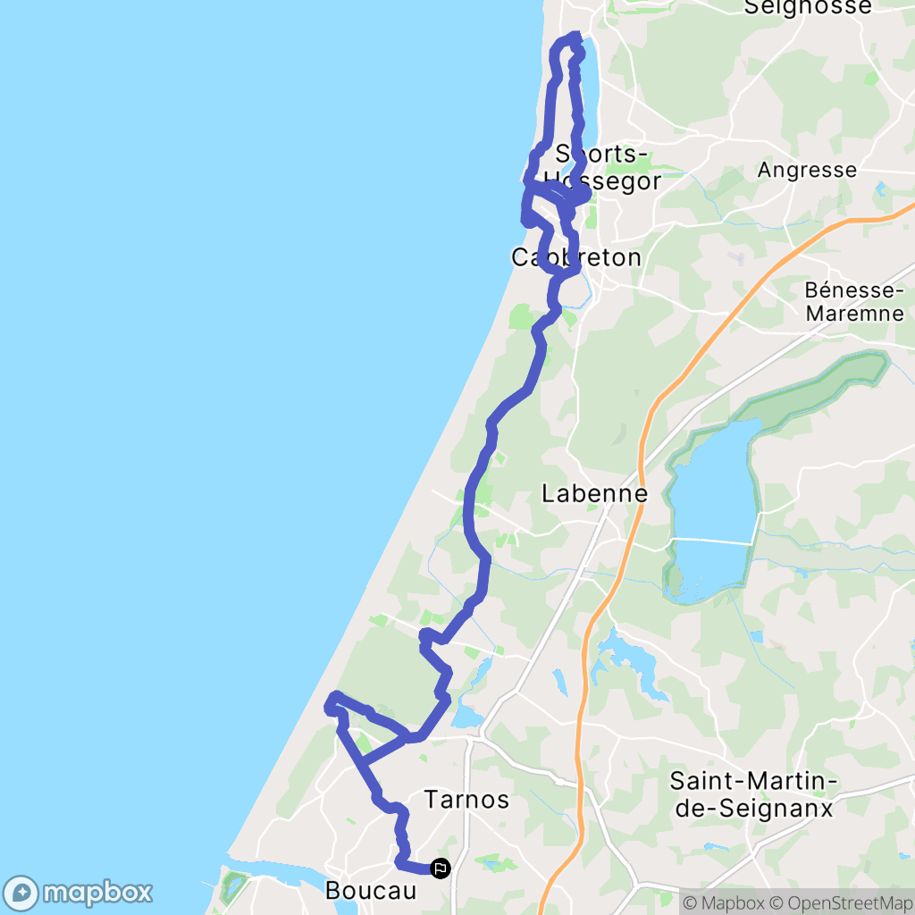 Boucau : carte du parcours de randonnée - France