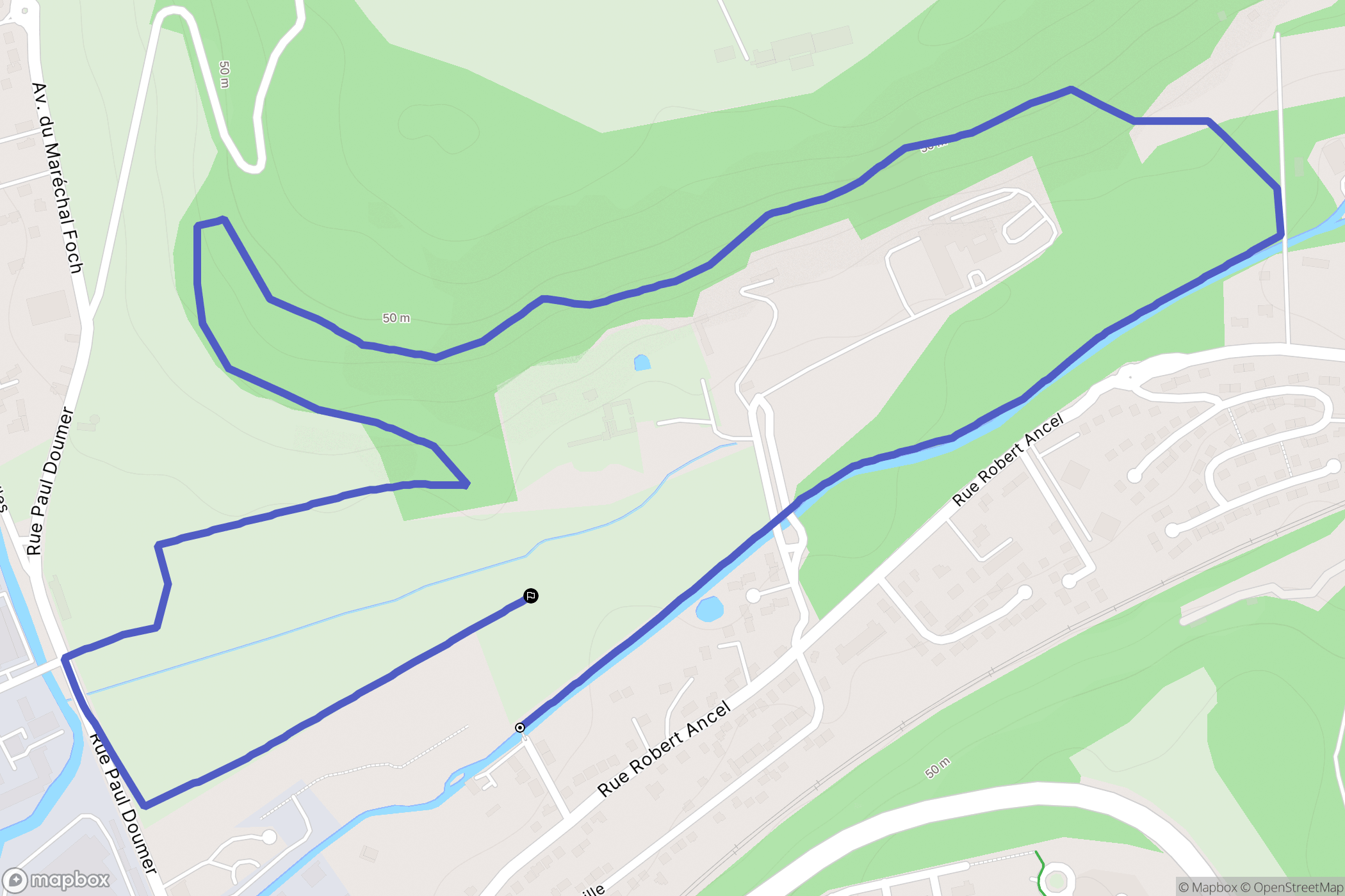 Harfleur : carte du parcours de randonnée - France