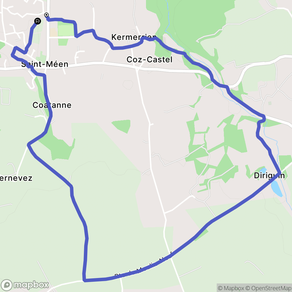 Saint-Méen : carte du parcours de randonnée - France