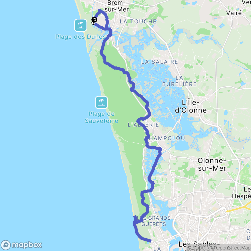 Brem-sur-Mer : carte du parcours de randonnée - France