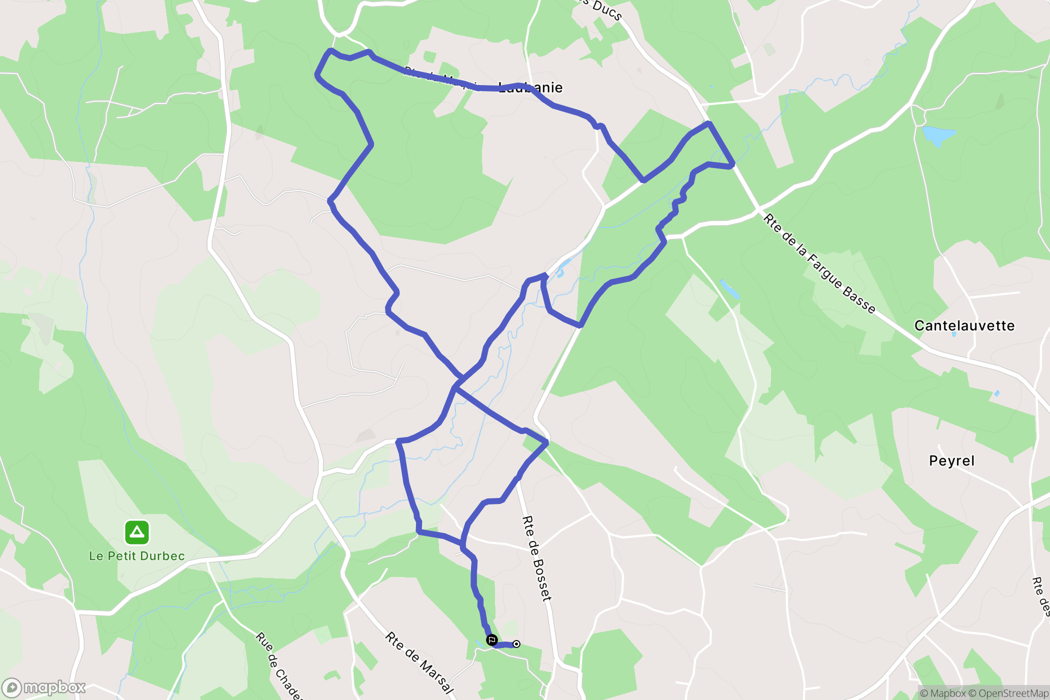 La Force : carte du parcours de randonnée - France