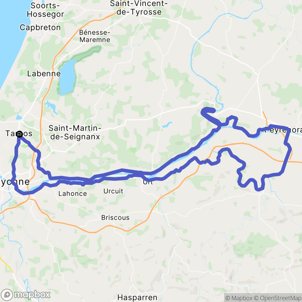 Tarnos : carte du parcours de randonnée - France