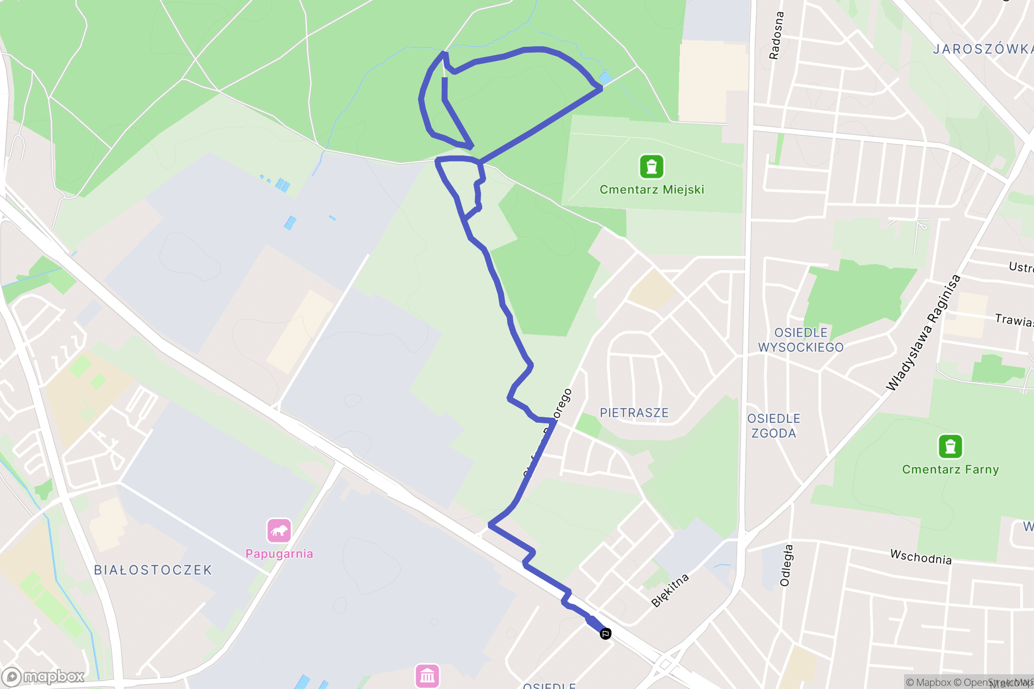 Białystok: mapa trasy - Poland