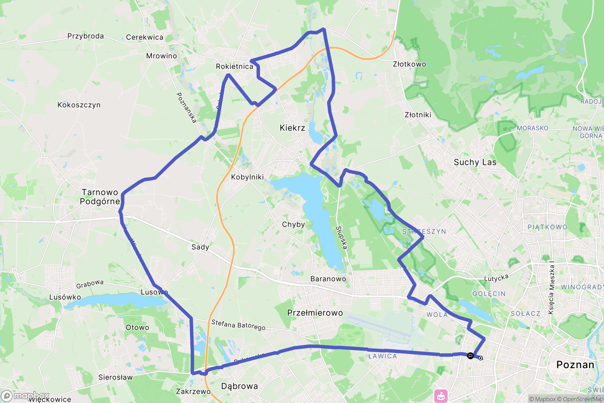 Poznań: mapa trasy - Poland