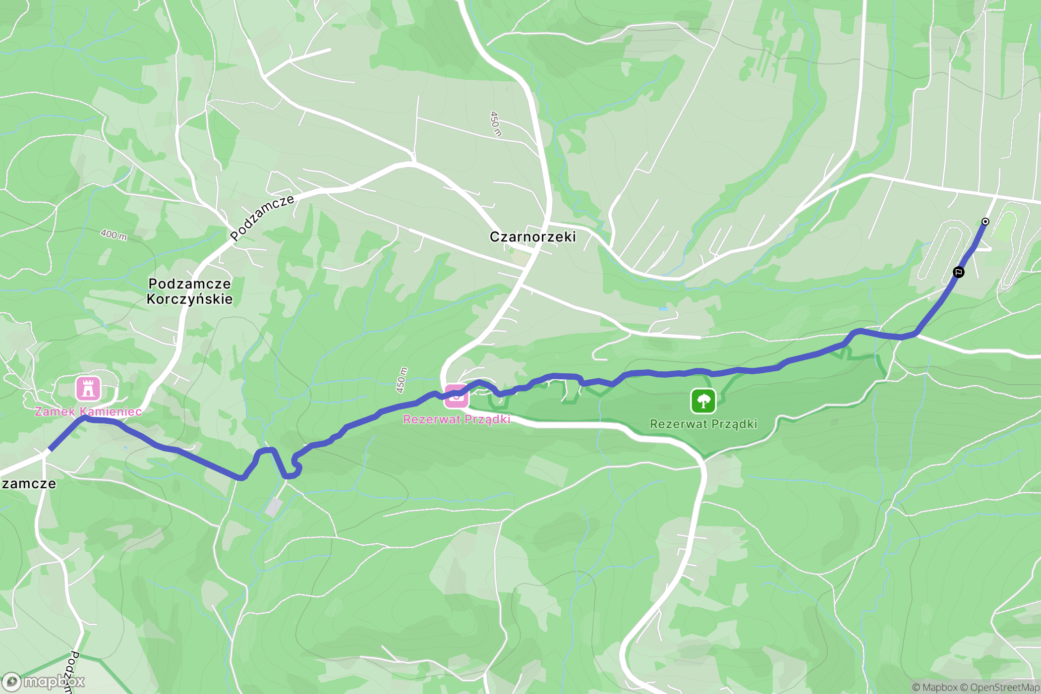 Czarnorzeki: mapa trasy - Poland
