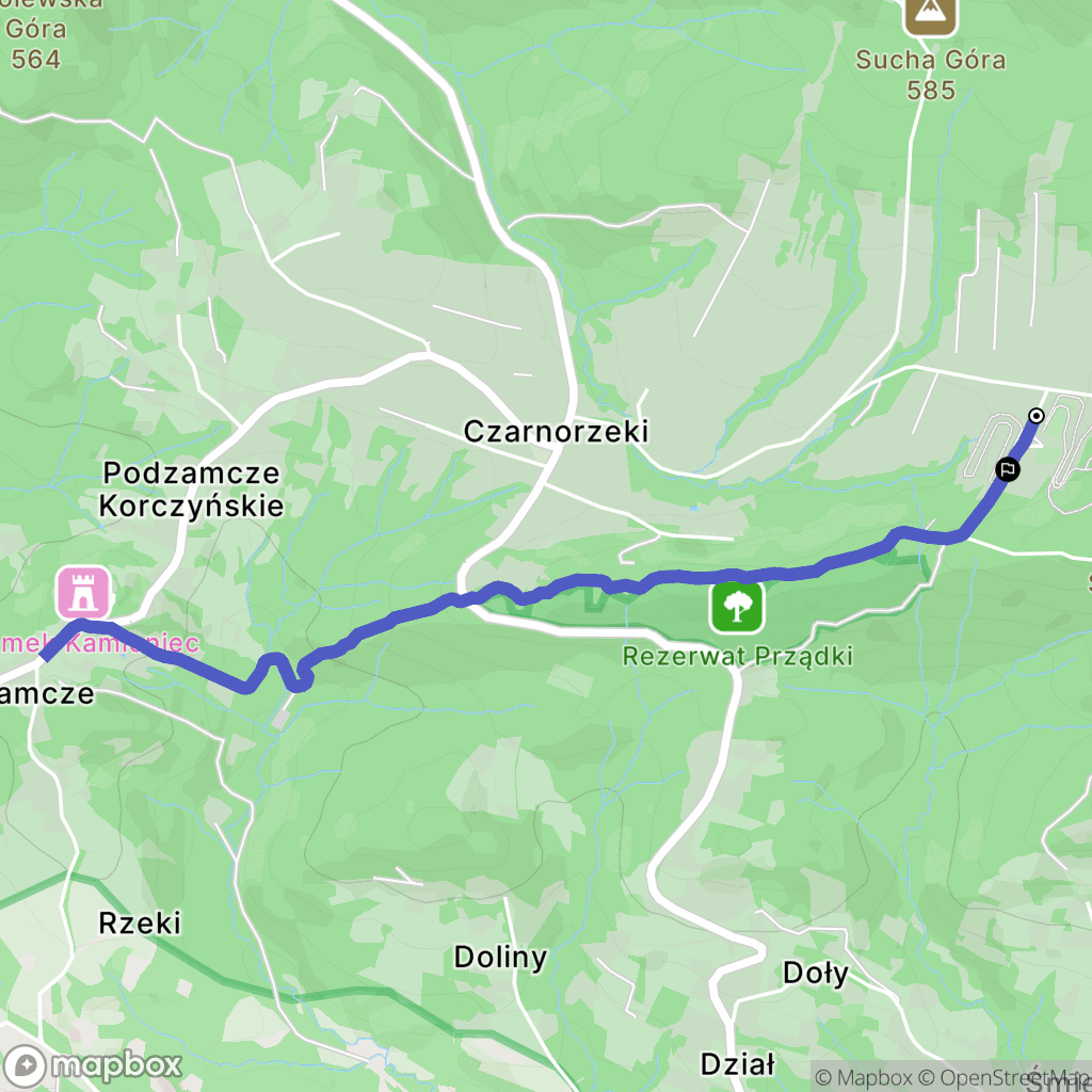 Czarnorzeki: mapa trasy - Poland