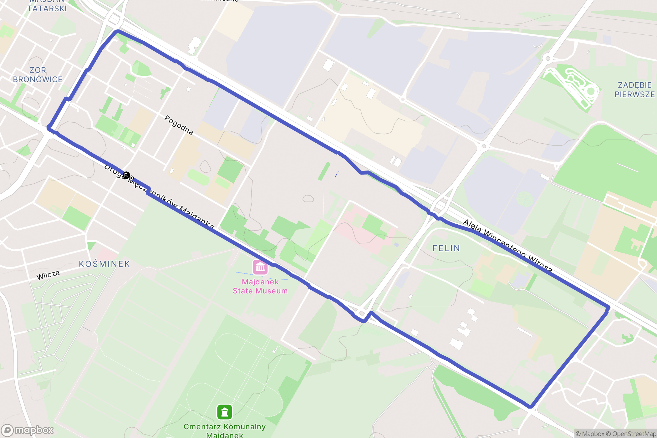 Lublin: mapa trasy - Poland