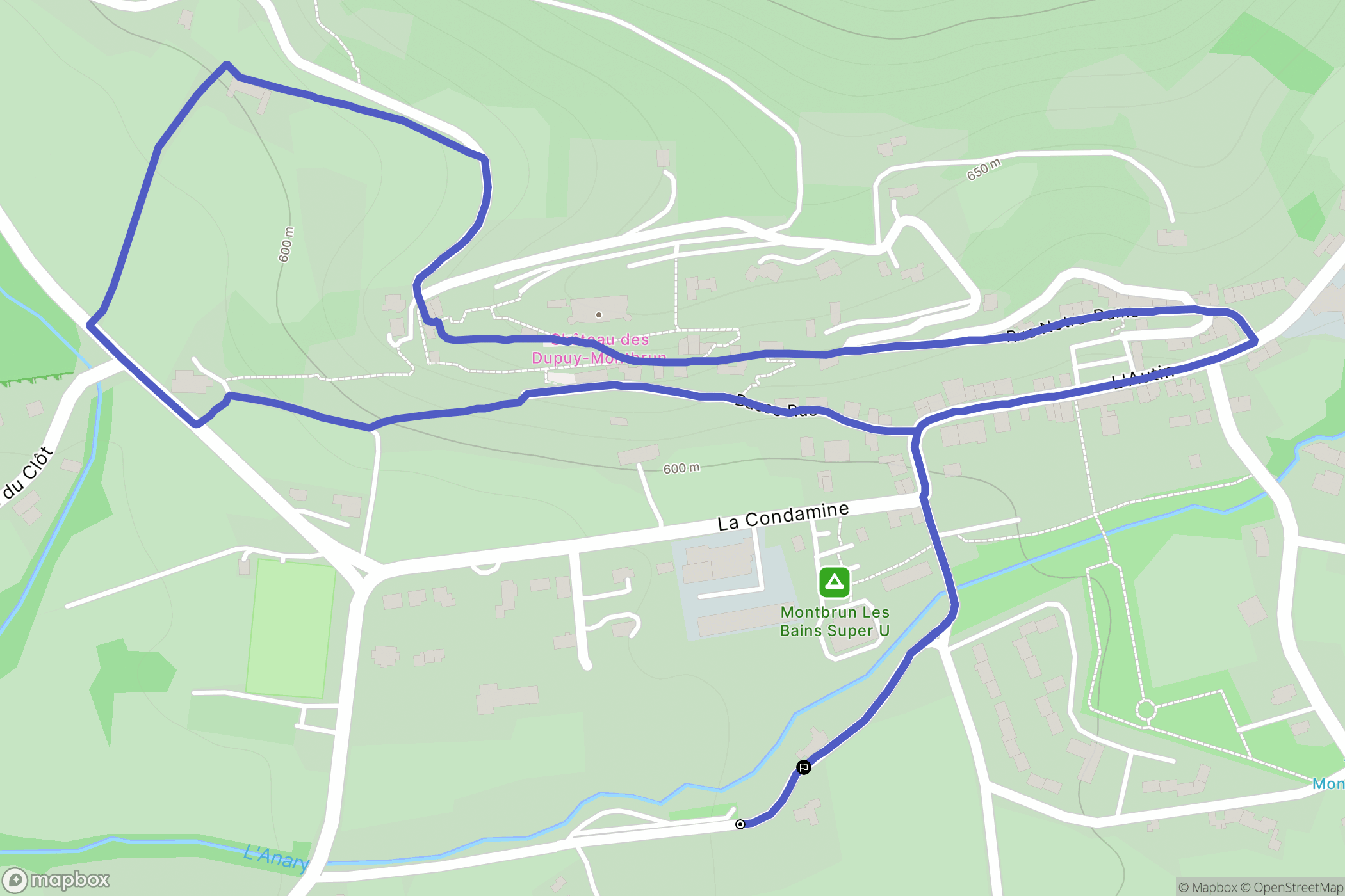 Montbrun-les-Bains : carte du parcours de randonnée - France