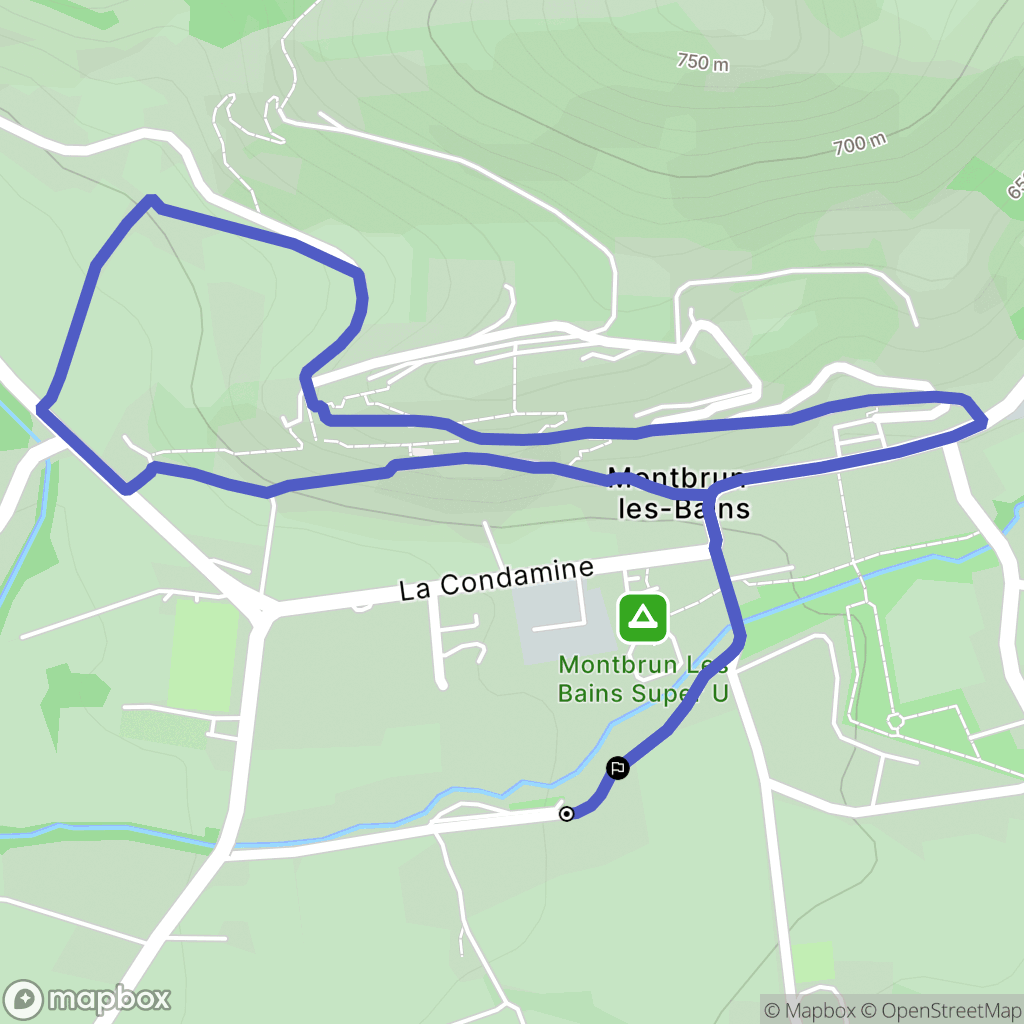 Montbrun-les-Bains : carte du parcours de randonnée - France