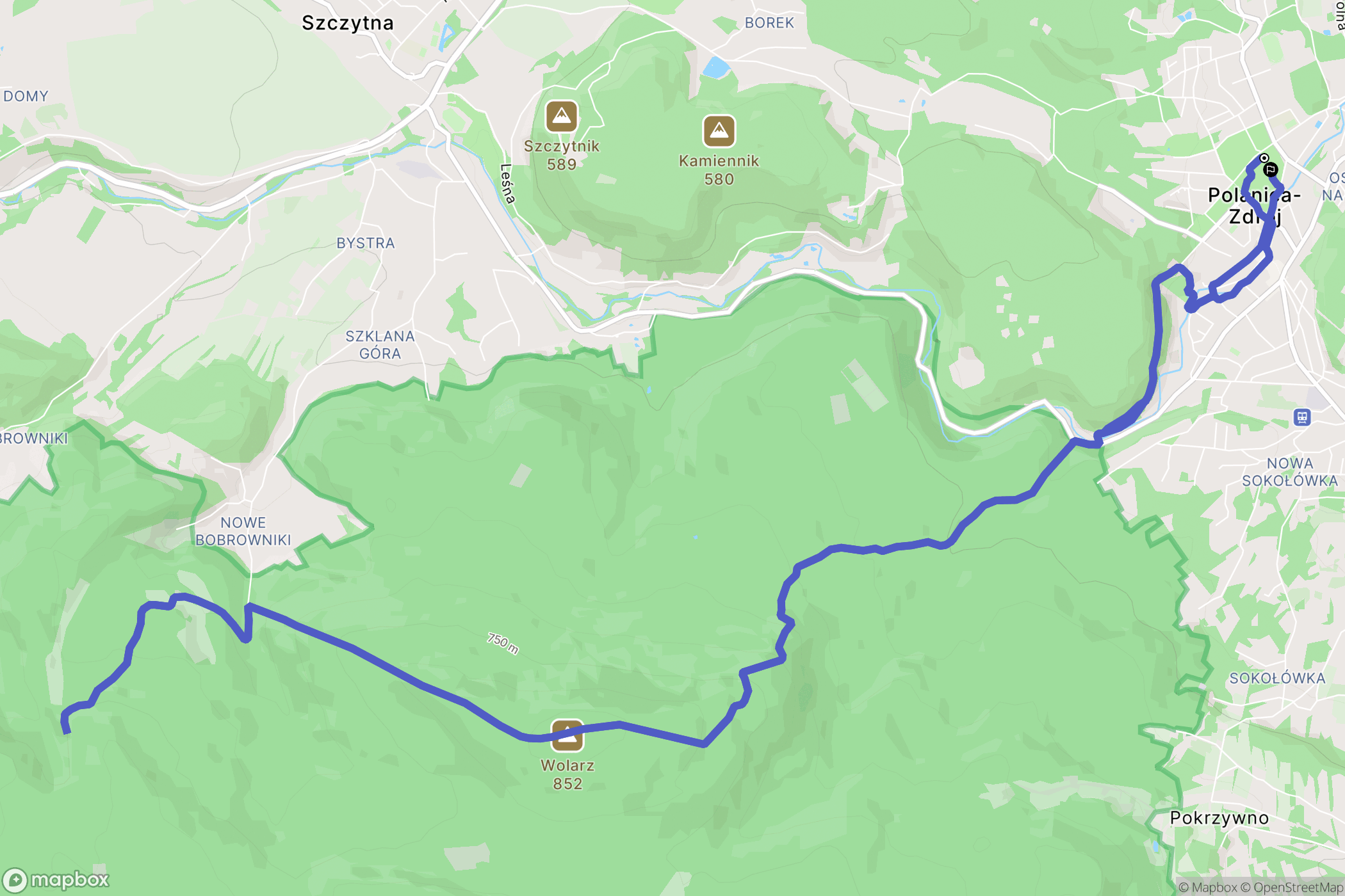 Polanica-Zdrój: mapa trasy - Poland