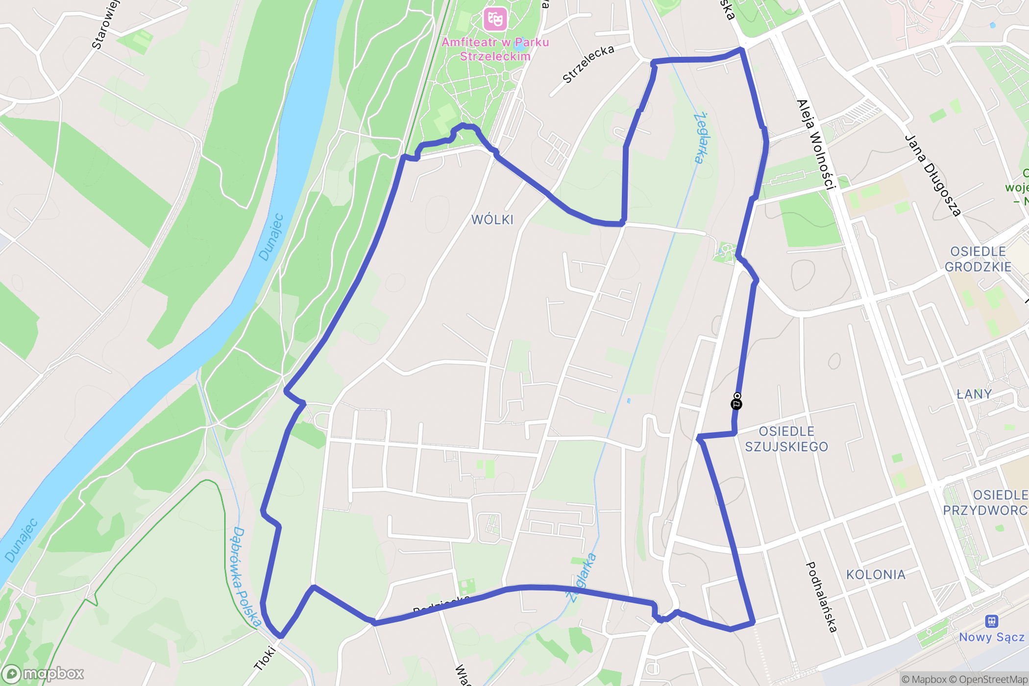 Nowy Sącz: mapa trasy - Poland