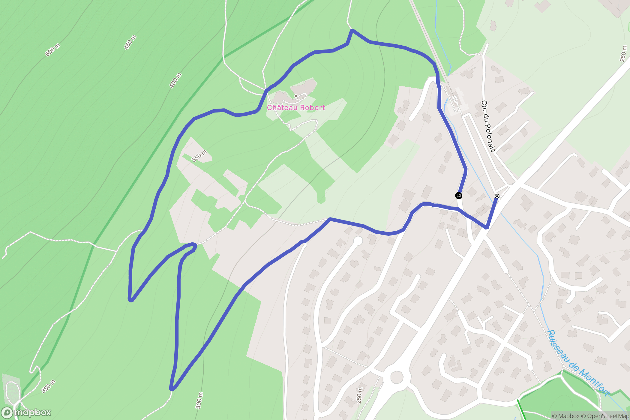 Crolles : carte du parcours de randonnée - France