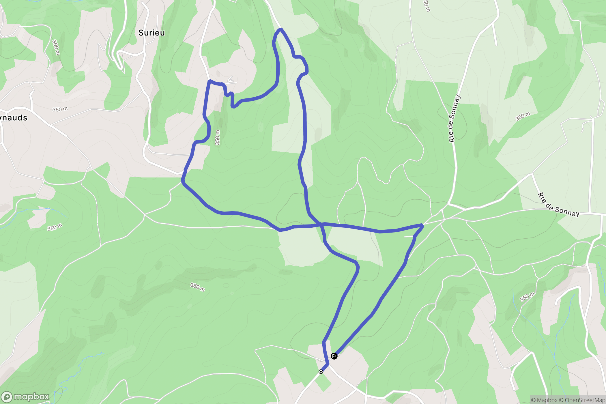 Sonnay : carte du parcours de randonnée - France