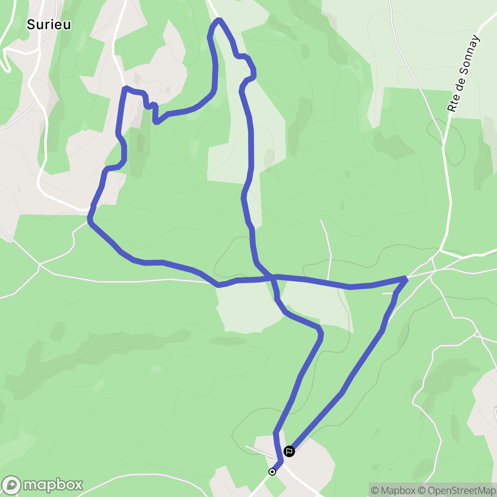 Sonnay : carte du parcours de randonnée - France