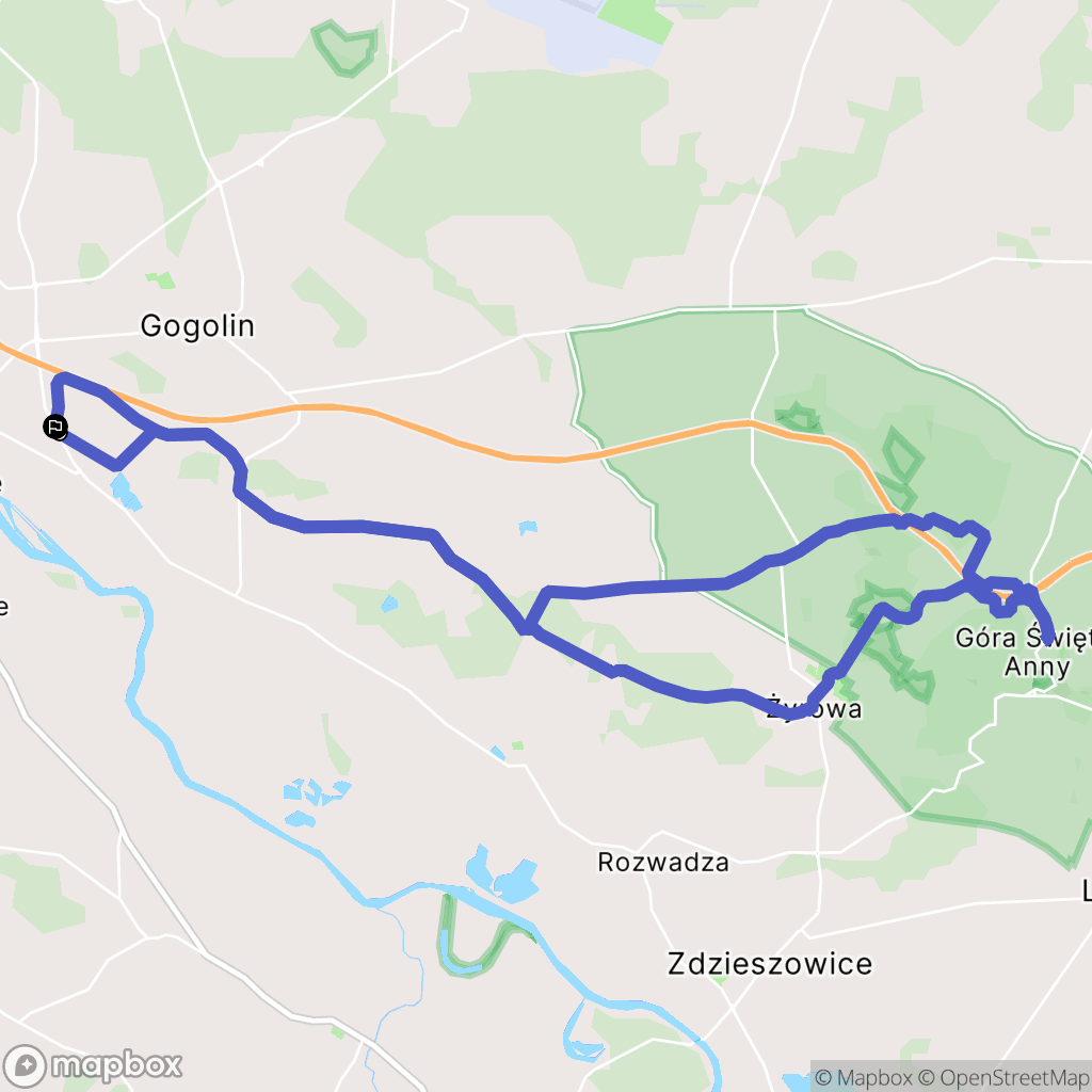 Krapkowice: mapa trasy - Poland
