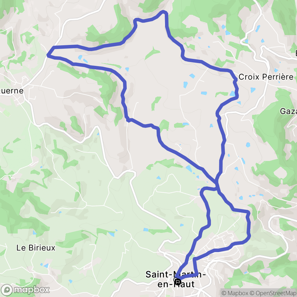 Saint-Martin-en-Haut : carte du parcours de randonnée - France
