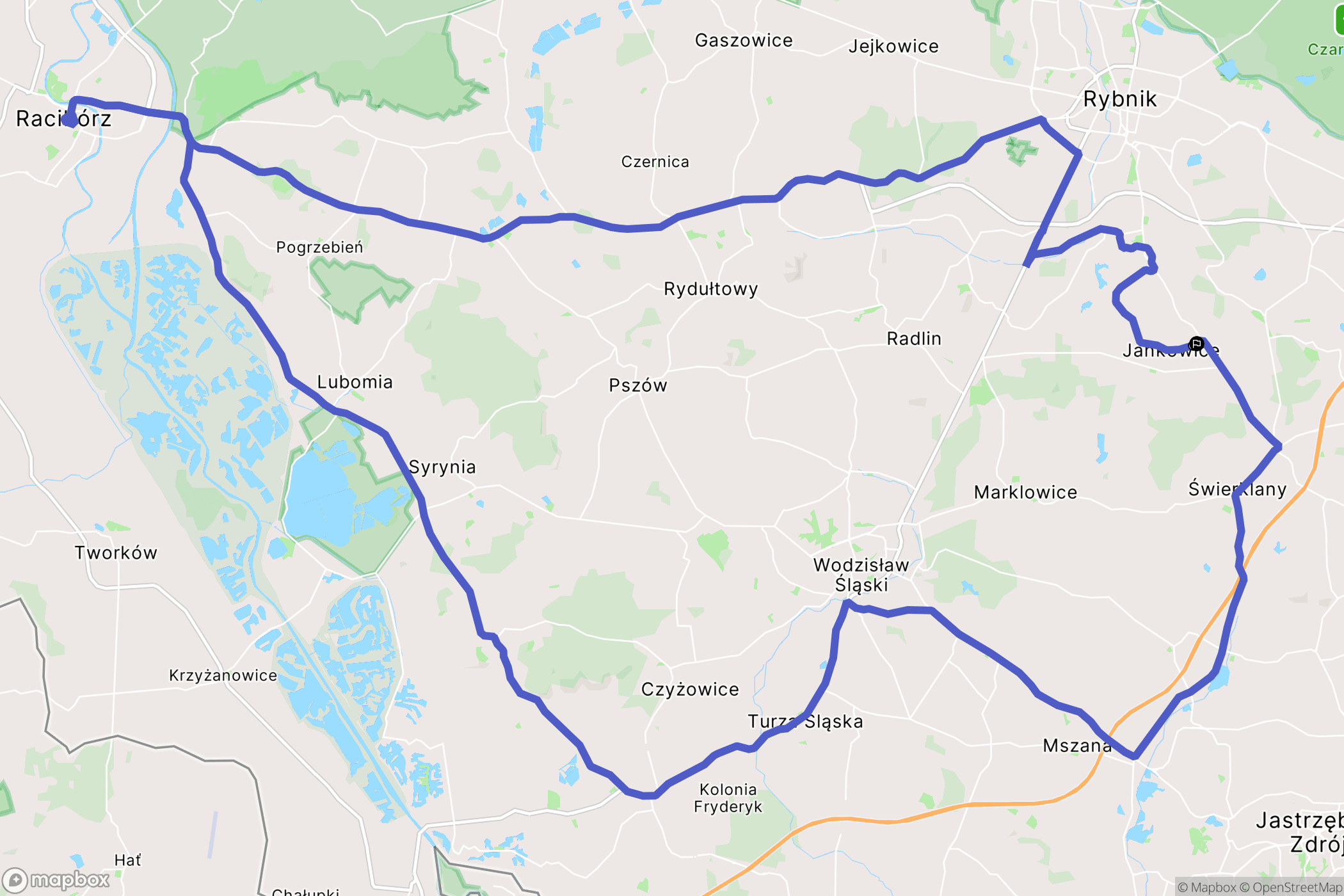 Jankowice Rybnickie: mapa trasy - Poland
