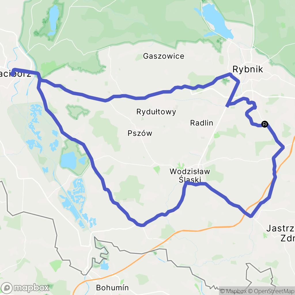 Jankowice Rybnickie: mapa trasy - Poland