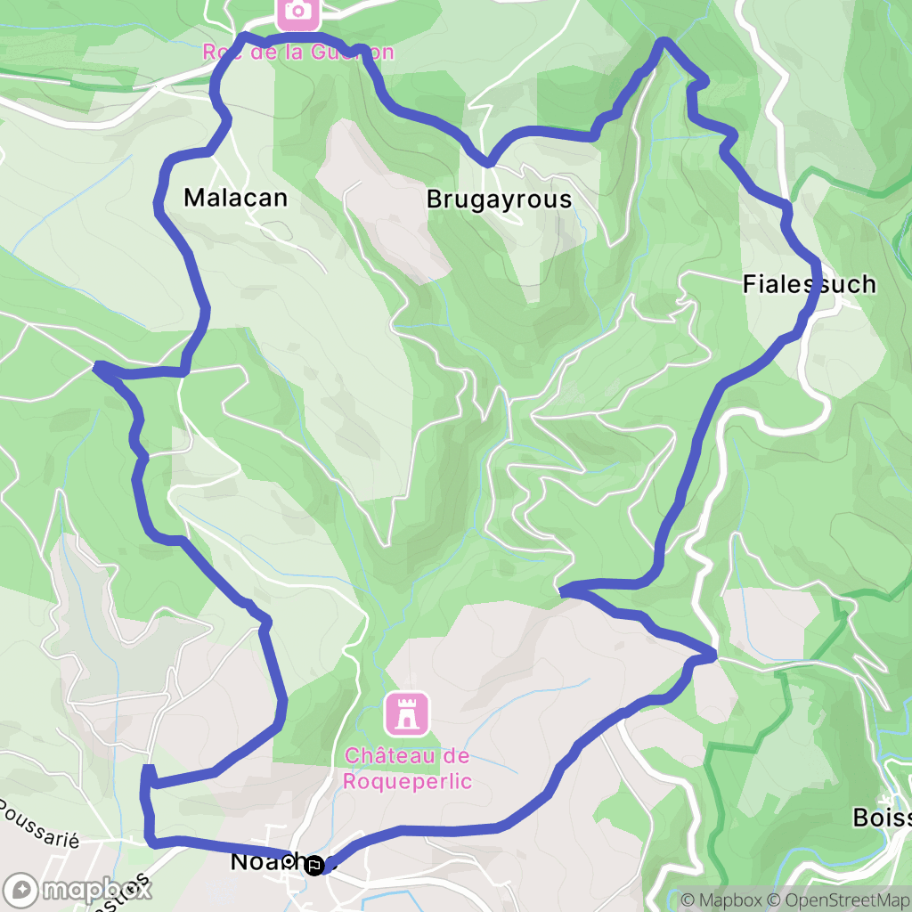 Noailhac : carte du parcours de randonnée - France