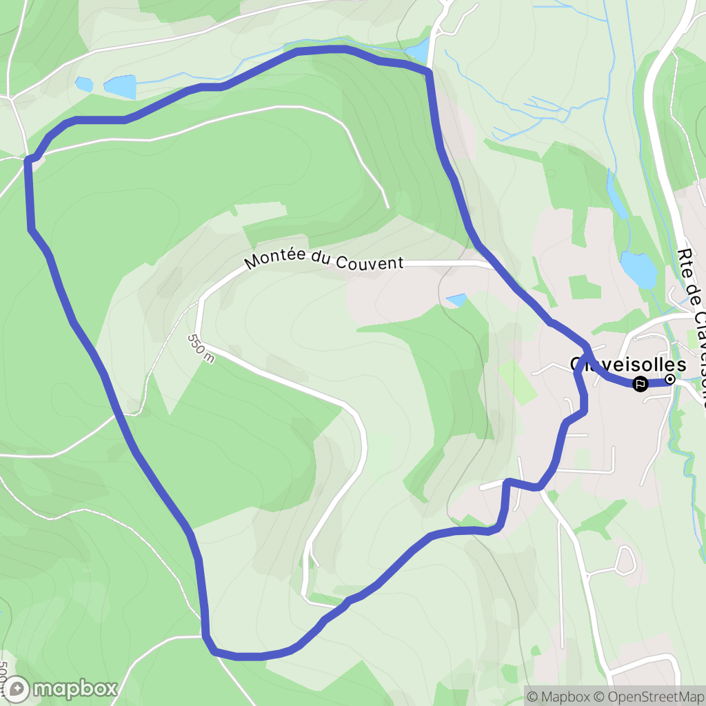 Claveisolles : carte du parcours de randonnée - France