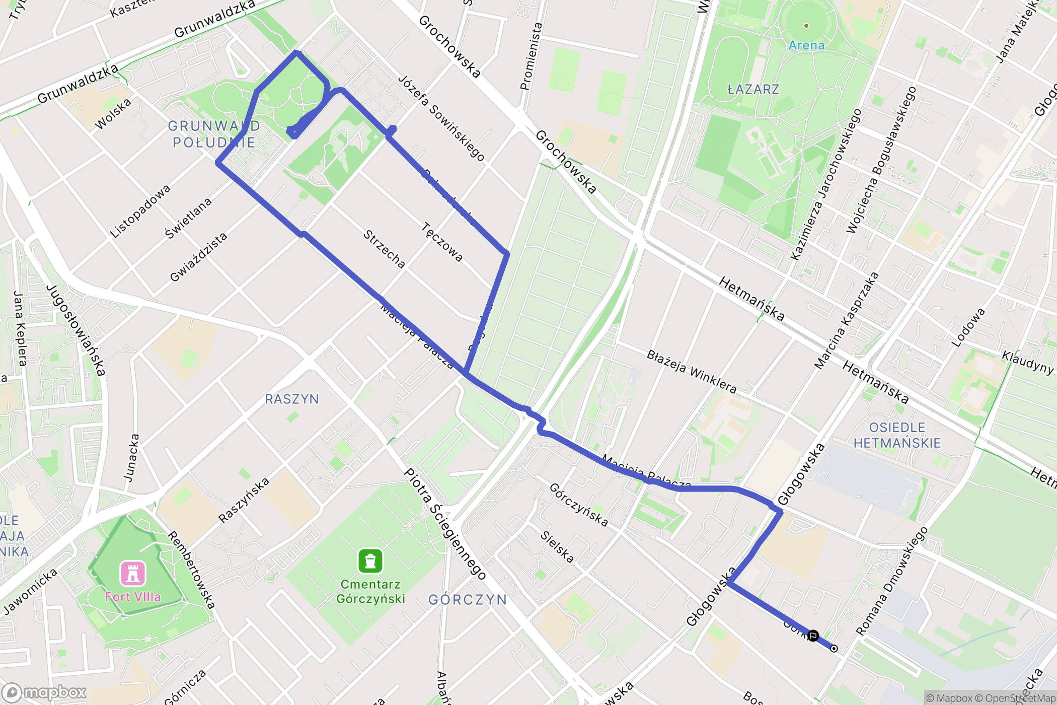 Poznań: mapa trasy - Poland