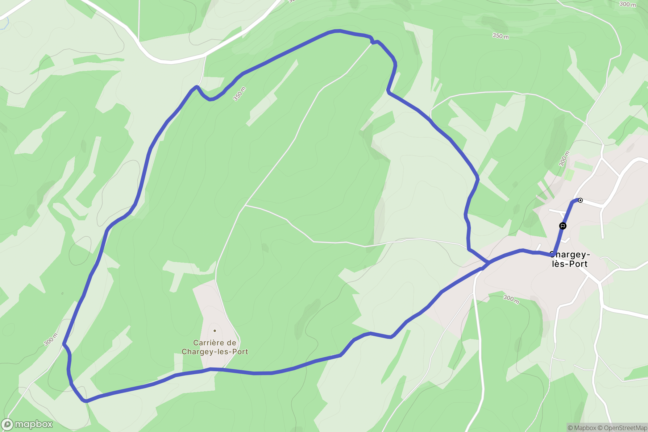 Chargey-lès-Port : carte du parcours de randonnée - France