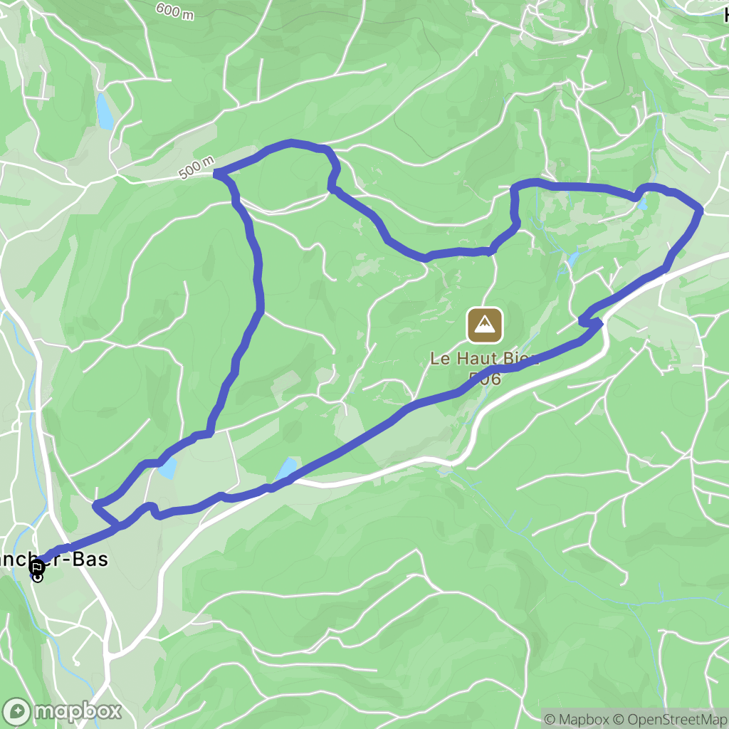 Plancher-Bas : carte du parcours de randonnée - France