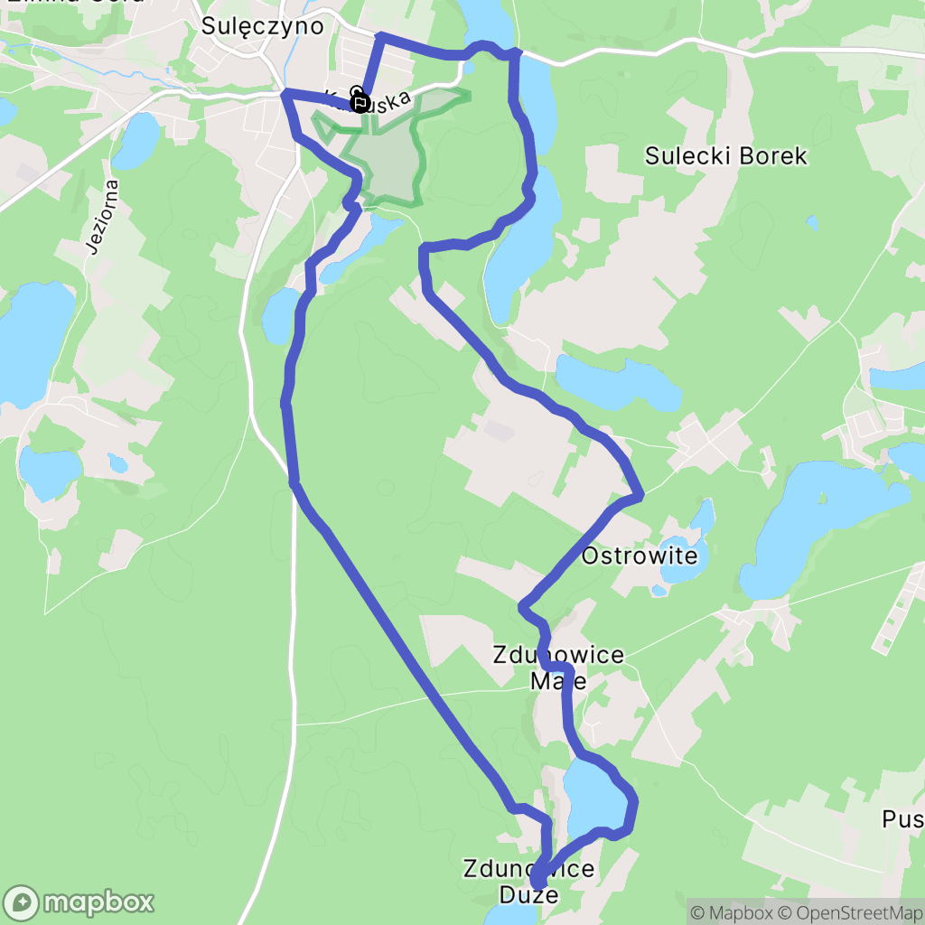 Sulęczyno: mapa trasy - Poland