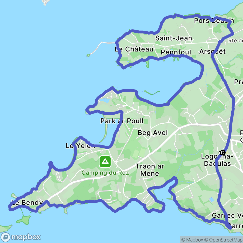 Logonna-Daoulas : carte du parcours de randonnée - France