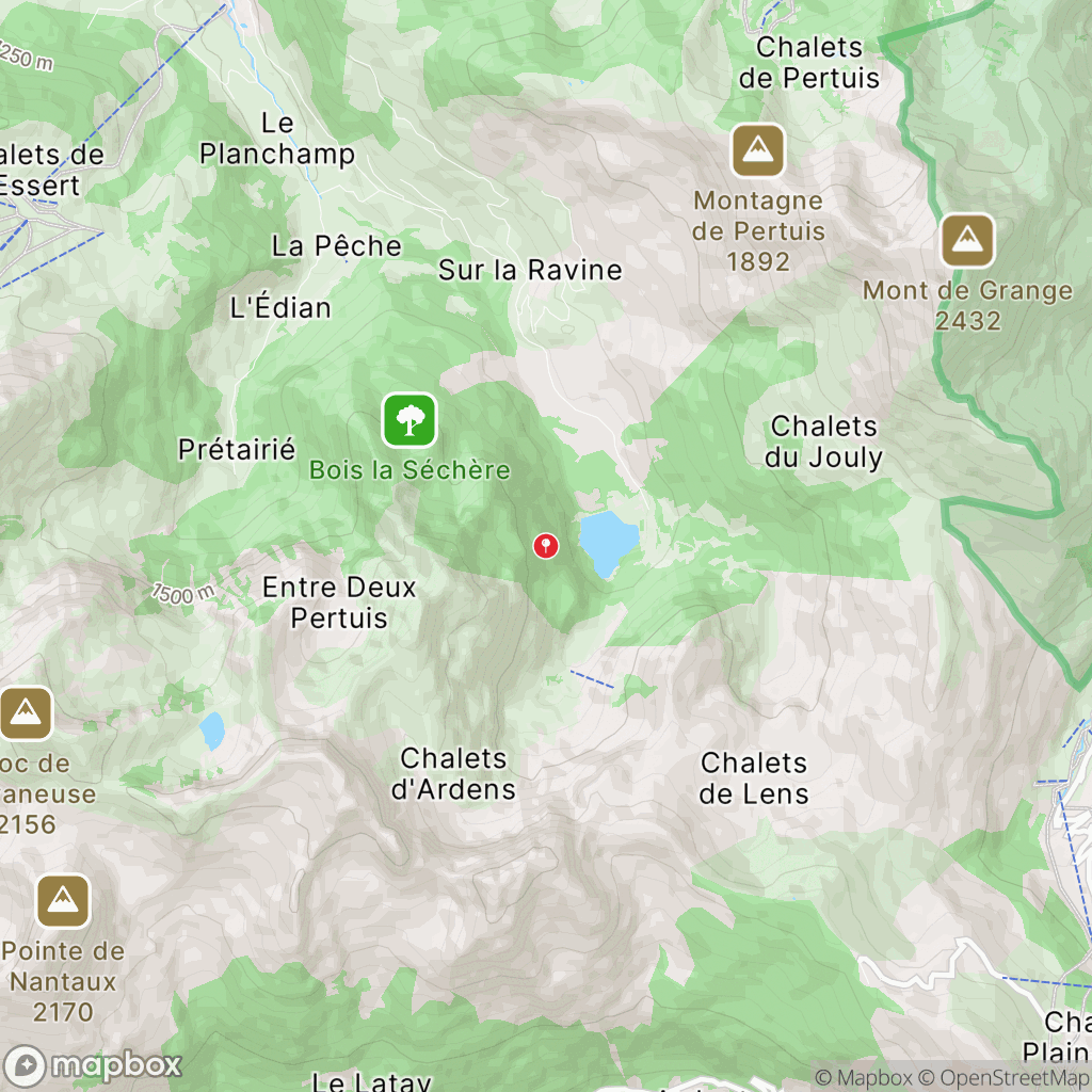 Carte de la zone de délimitation de randonnee-lac-des-plagnes-haute-savoie
