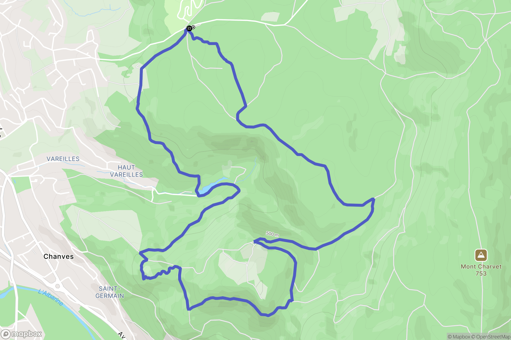 Ambérieu-en-Bugey : carte du parcours de randonnée - France