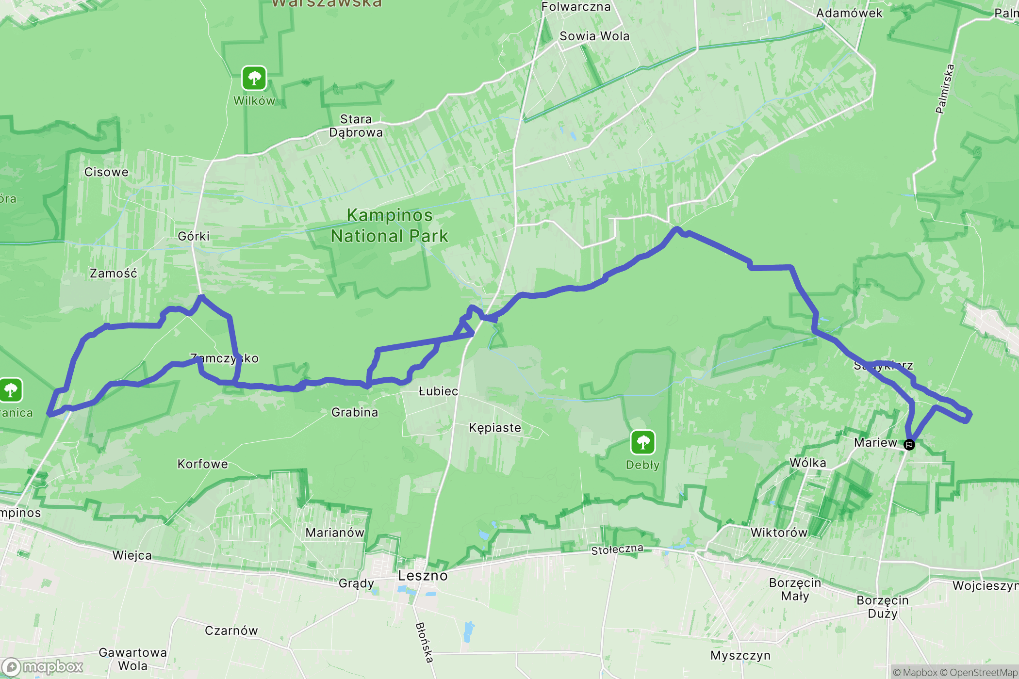 Stanisławów: mapa trasy - Poland