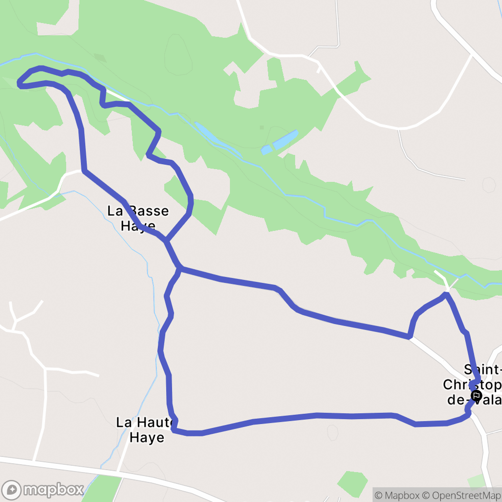 Saint-Christophe-de-Valains : carte du parcours de randonnée - France