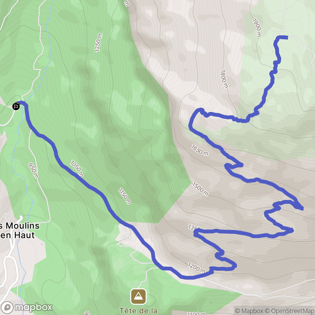 Servoz : carte du parcours de randonnée - France
