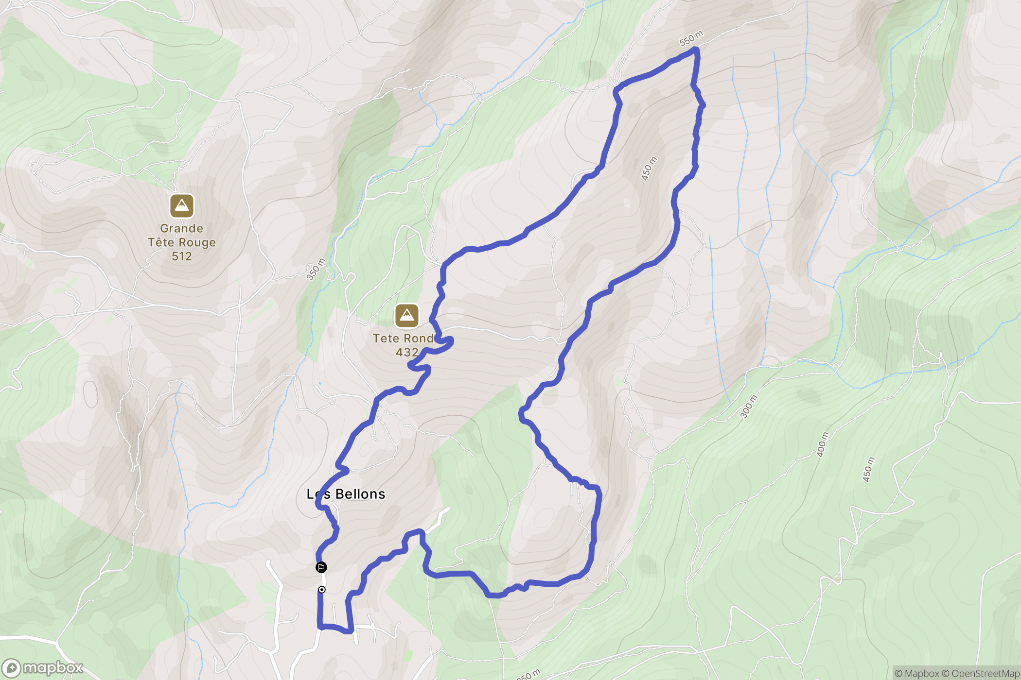 Allauch : carte du parcours de randonnée - France
