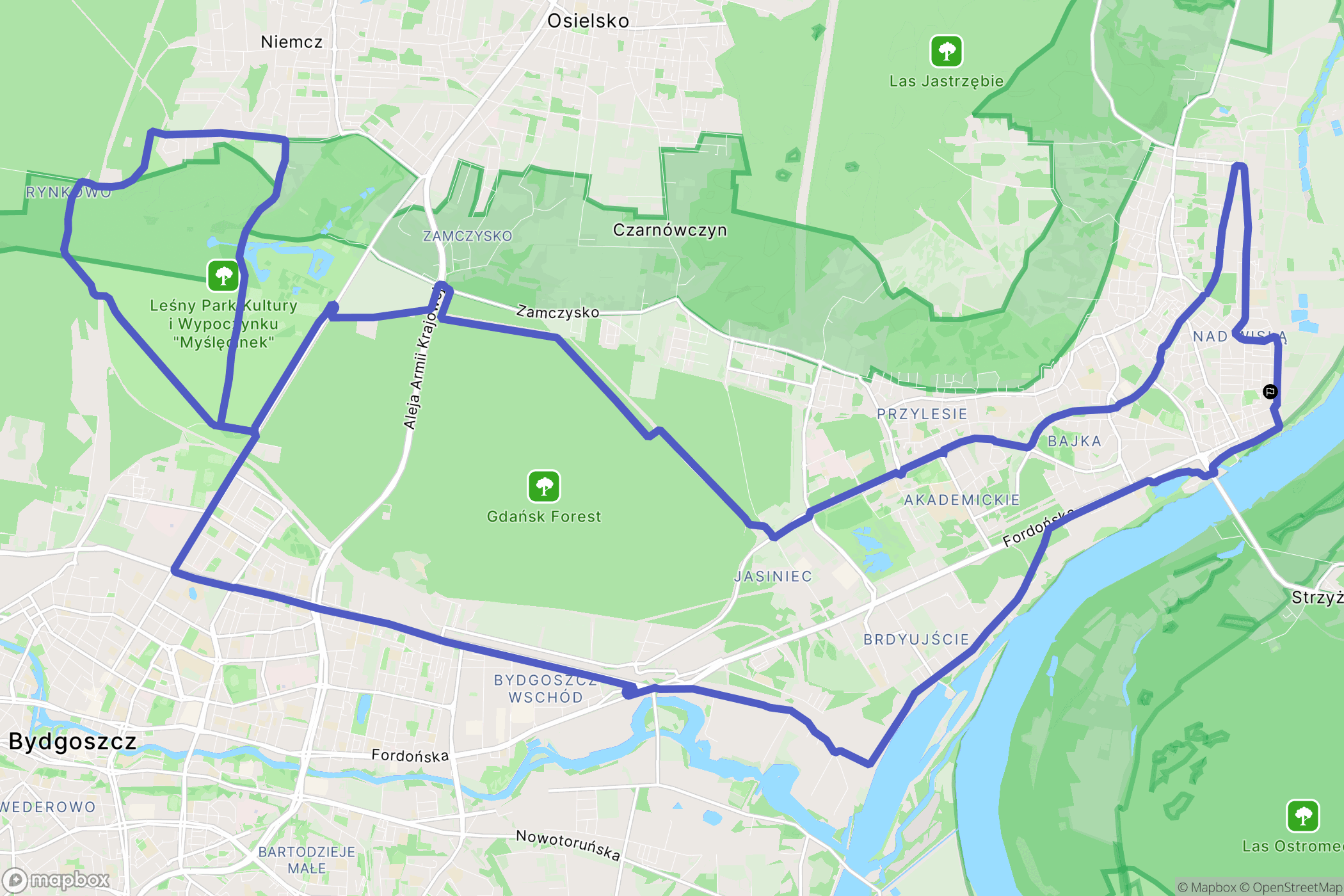 Bydgoszcz: mapa trasy - Poland