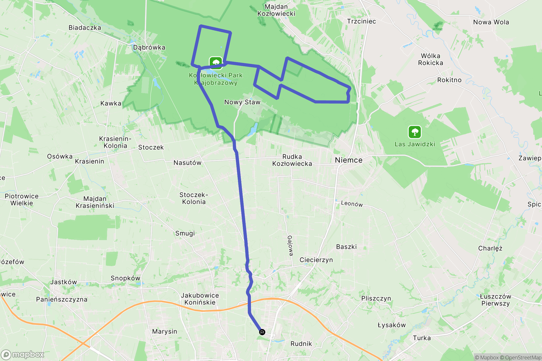 Elizówka: mapa trasy - Poland