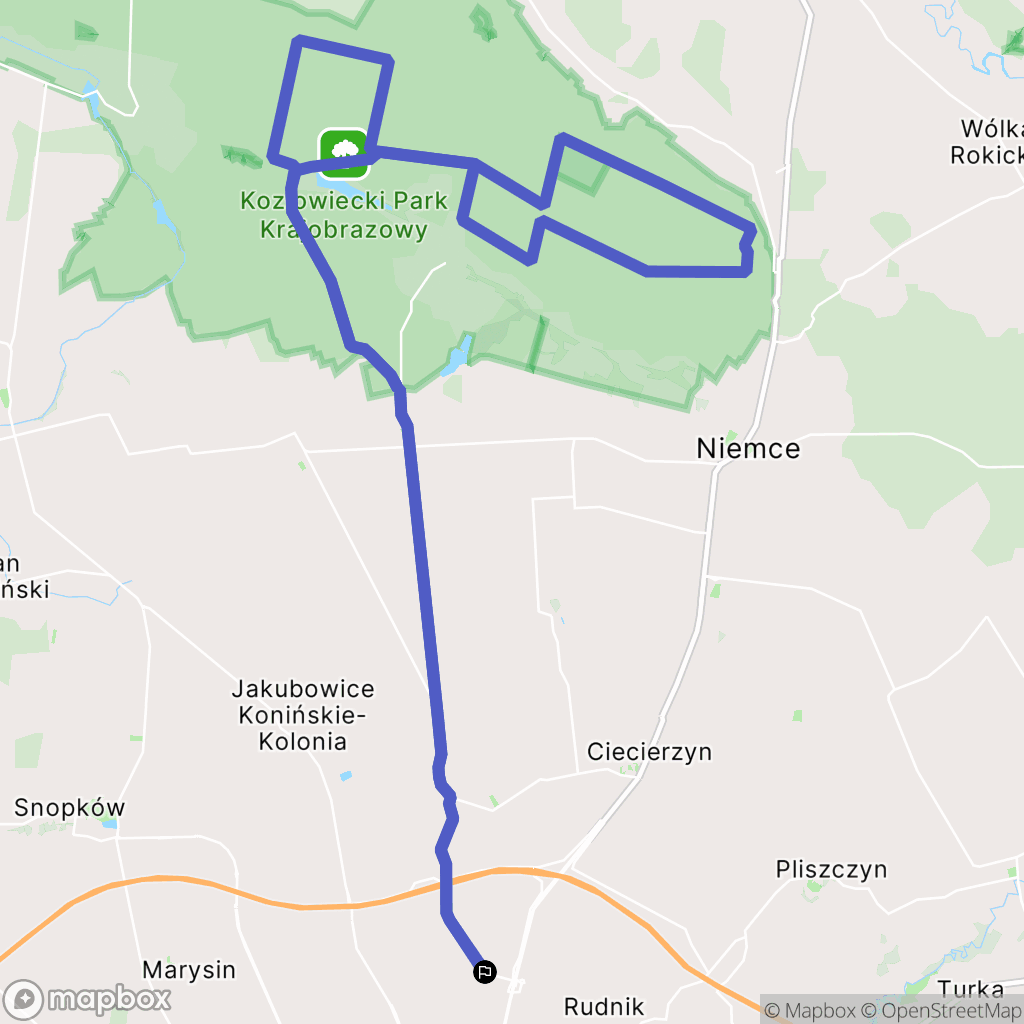 Elizówka: mapa trasy - Poland