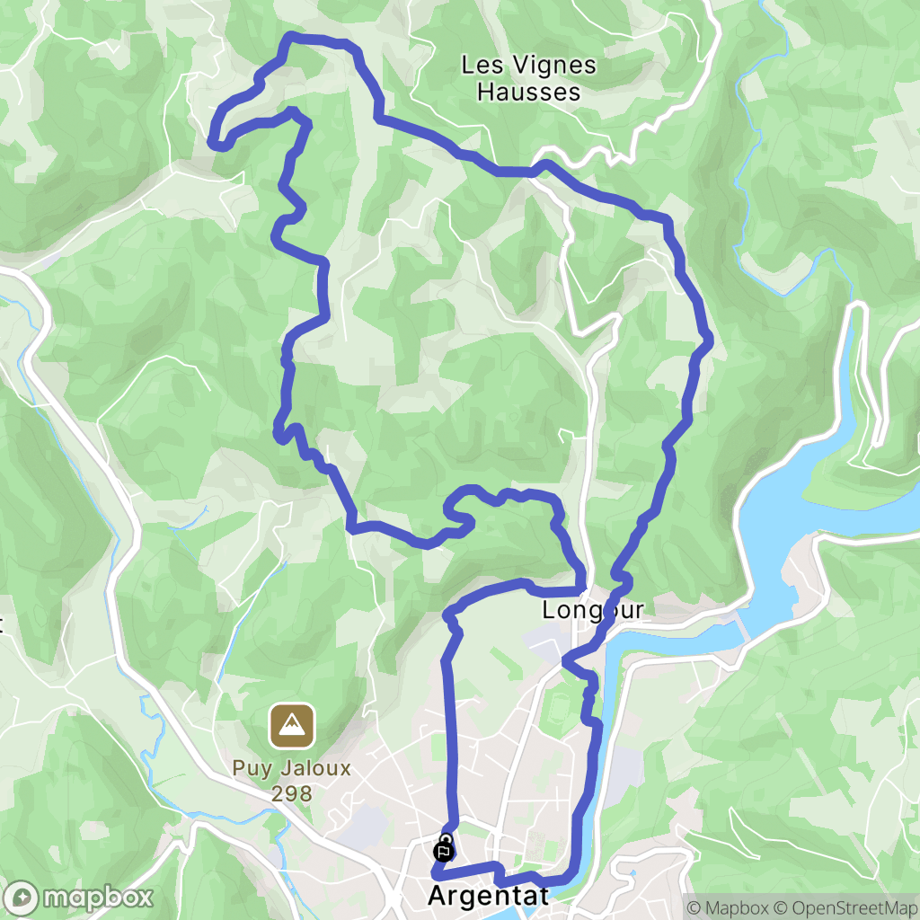 Argentat-sur-Dordogne : carte du parcours de randonnée - France