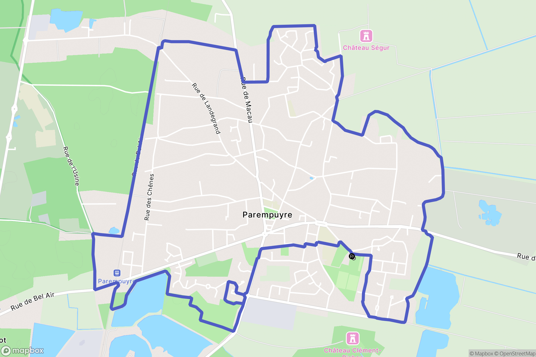 Parempuyre : carte du parcours de randonnée - France