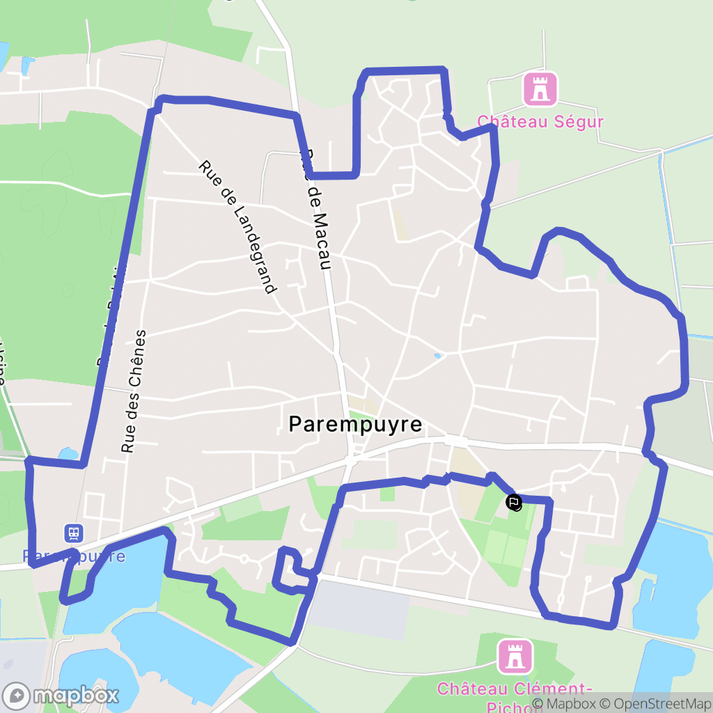 Parempuyre : carte du parcours de randonnée - France