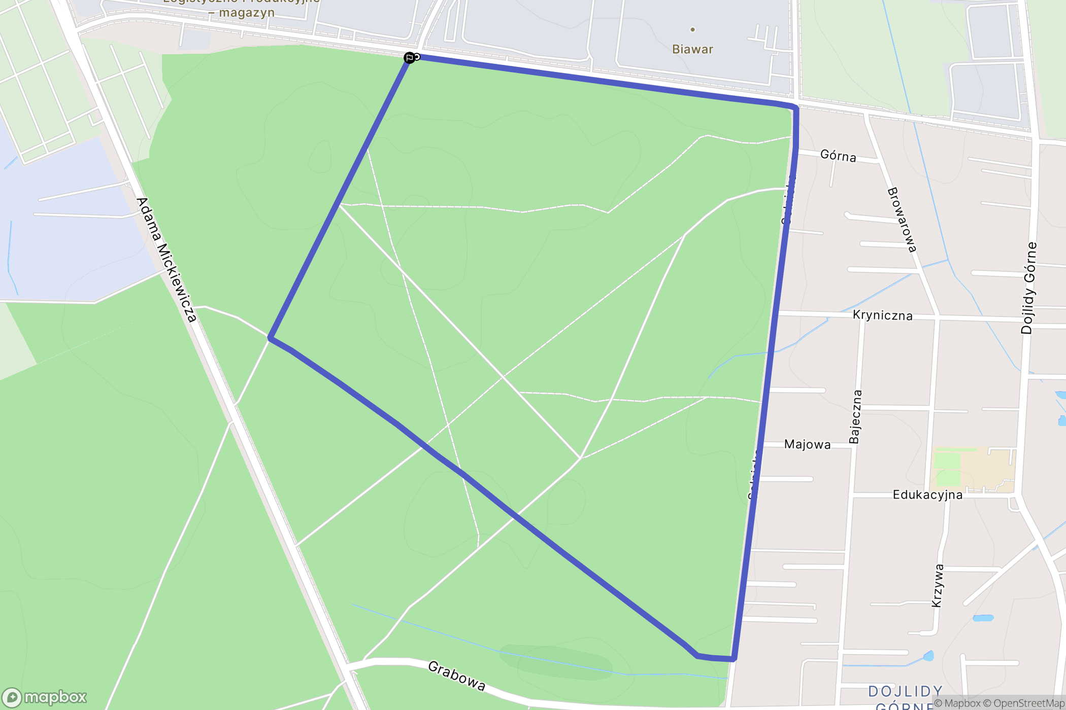 Białystok: mapa trasy - Poland