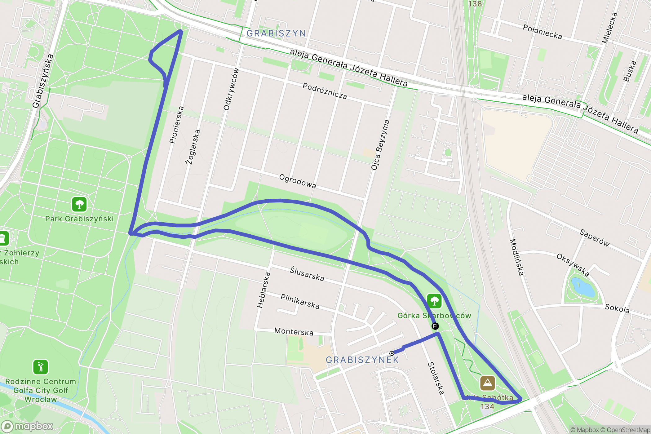 Wrocław: mapa trasy - Poland