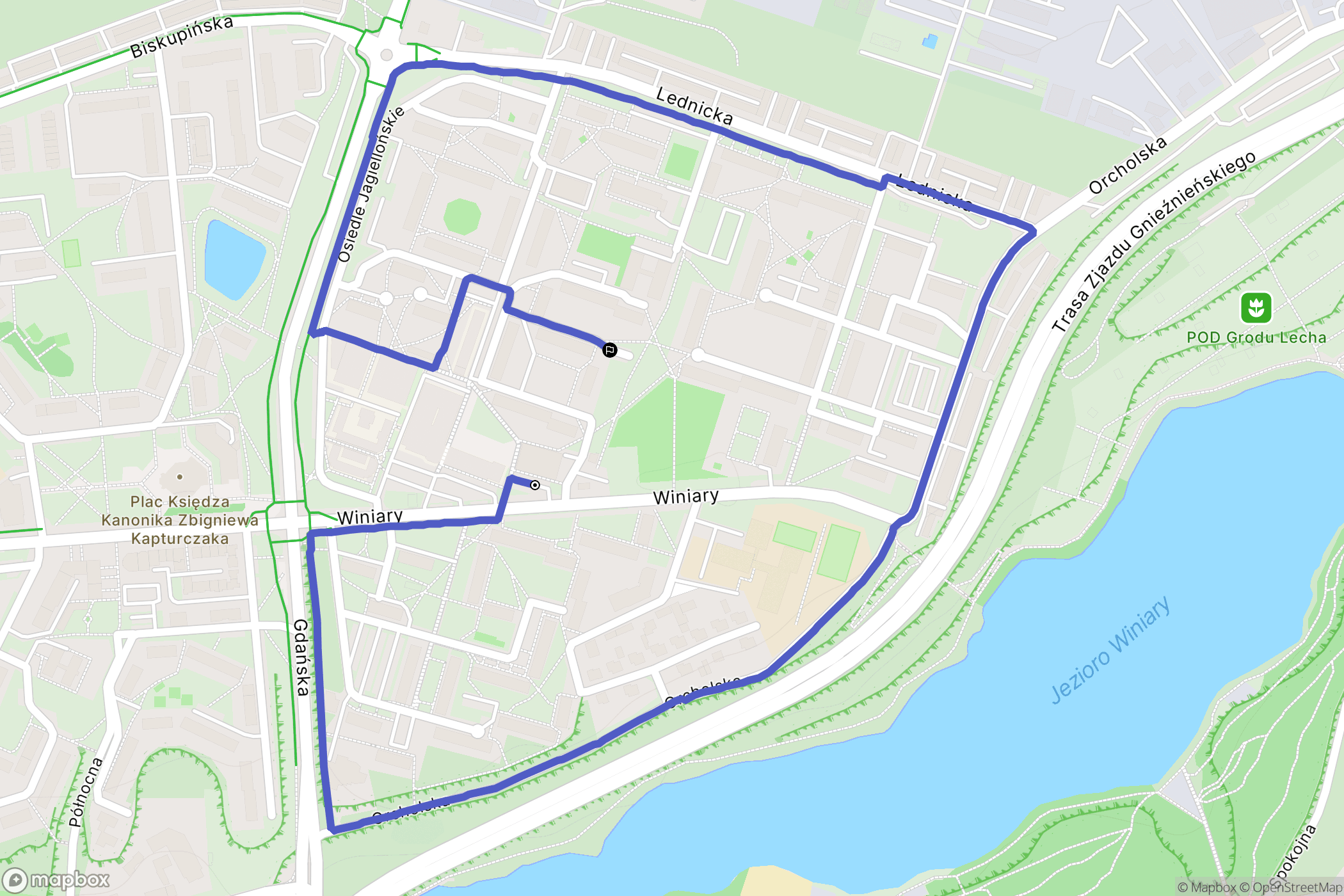 Gniezno: mapa trasy - Poland