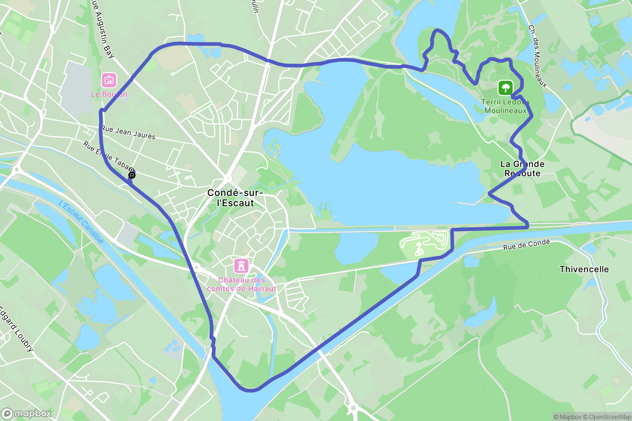 Vieux-Condé : carte du parcours de randonnée - France