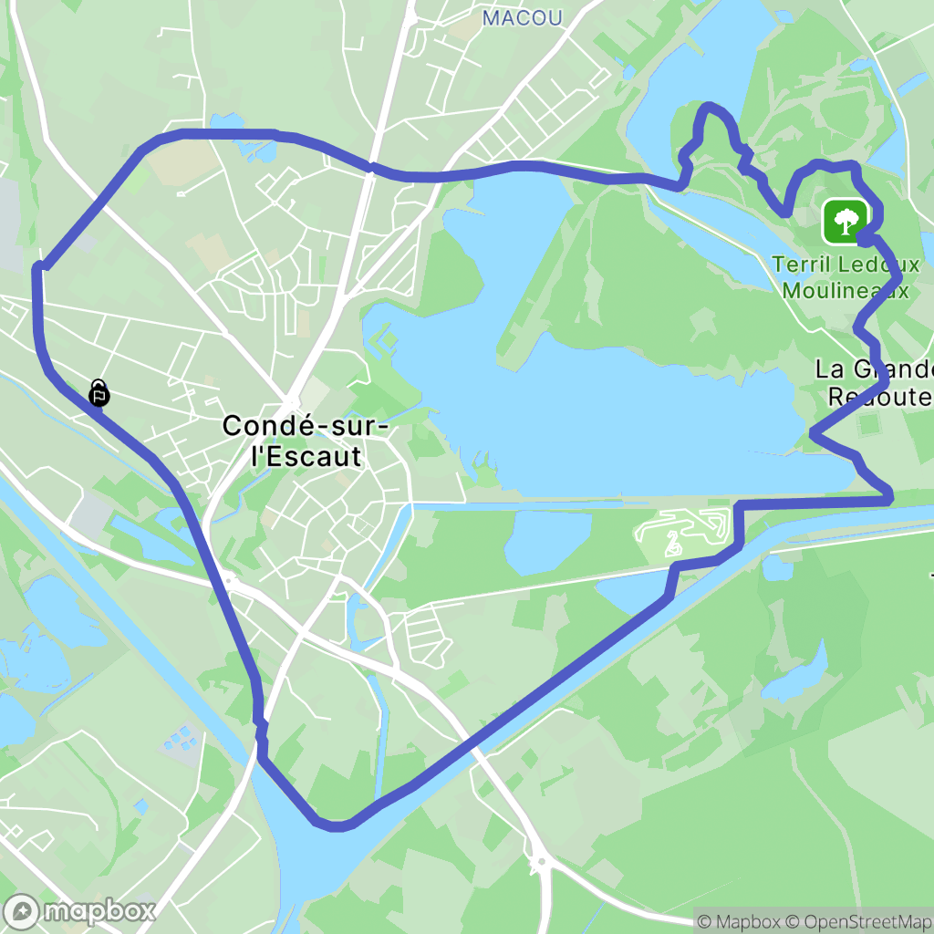 Vieux-Condé : carte du parcours de randonnée - France