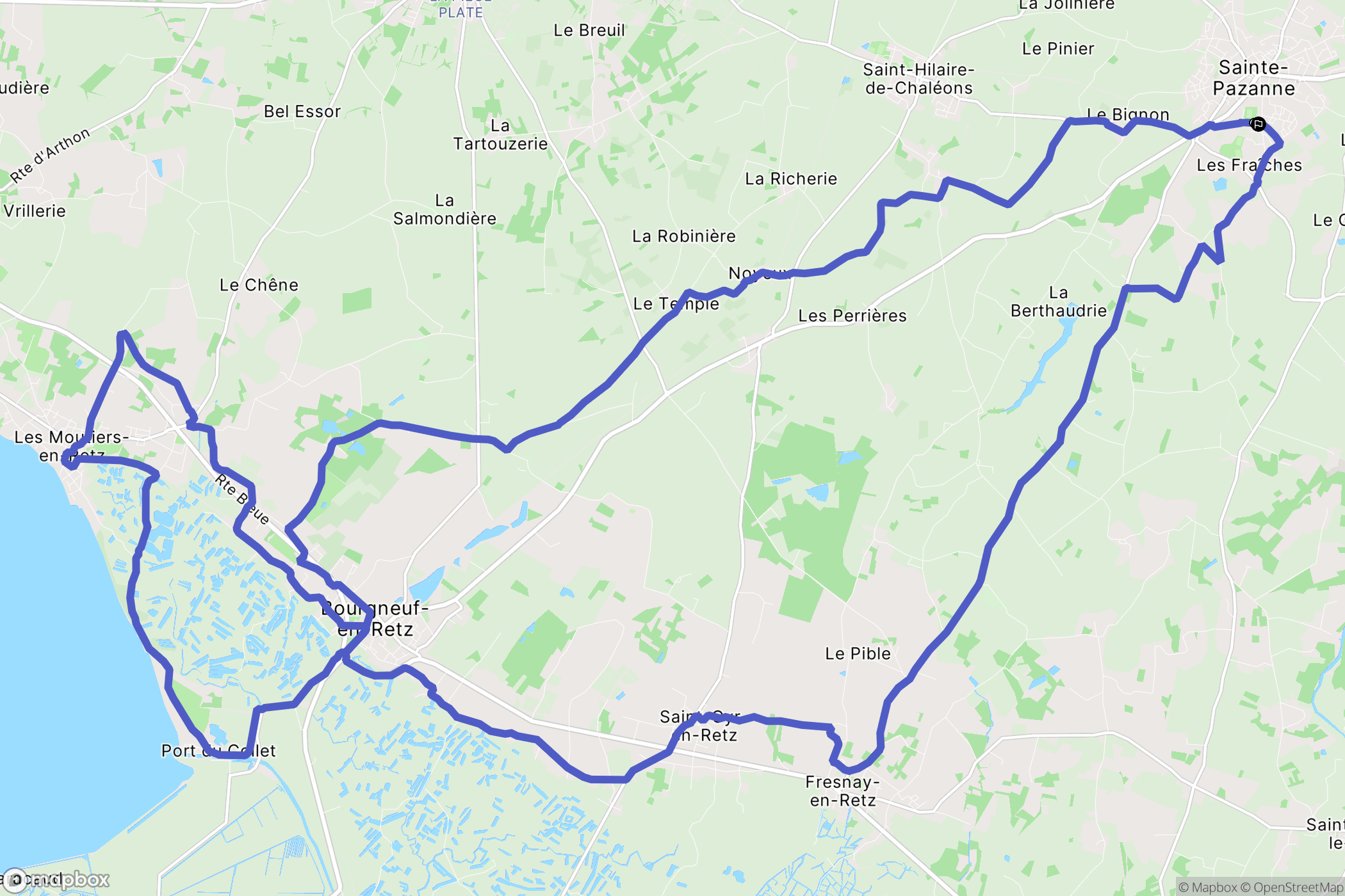 Sainte-Pazanne : carte du parcours de randonnée - France