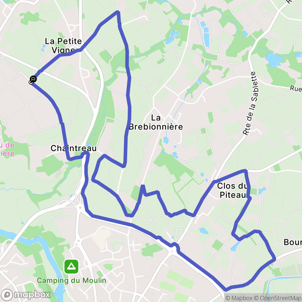 Gorges : carte du parcours de randonnée - France